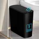 Tipgo 5 Gallon Motion Senor Bathroom Trash Can with Lid, Automatic Garbage Can Touchless, Smart Plastic Waste Basket for Narrow Spaces, Bathroom, Office, Bedroom, Living Room (Black)