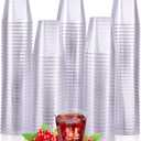 JOLLY CHEF 300 Pack 2 oz Plastic Shot Glasses,2 oz Clear Disposable Plastic Cups Heavy-duty Party Glasses, Disposable Cups for Wedding, Thanksgiving, Christmas, Halloween Party