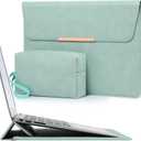HYZUO 15 Inch Laptop Sleeve Bag Case with Stand Feature for MacBook Air 15 M5 A3448 M4 A3241 M3 A3114 M2 A2941 2026-2023, MacBook Pro 15, 15" Surface Laptop 7/6/5/4/3, Mint Green(Smiley)