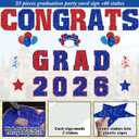 Chunful 23 Pcs 2026 Graduation Yard Sign Decorations,Blue and Red Class of 2026 Congrats Graduation Lawn Signs Large Grad Yard Signs with 46 Stakes for Outdoor Lawn Party Decor Supplies