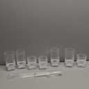 Small 7  Pack Drinking Glasses, 4pcs Highball Glasses (11oz) & 3pcs Rocks Glasses (6oz), Vintage Glass Cups, Elegant Ribbed Glassware, Iced Coffee Glasses, Glass Tumbler for Cocktail, Whiskey, Juice