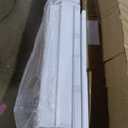 SmartStandard 24 x 84 inch White Sliding MDF Barn Door with 5FT Brushed Nickel Sliding Door Hardware Kit & Handle, Pre-Drilled Ready to Assemble, Waterproof PVC Coating, H-Frame