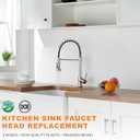 TIORIY Pull Down Spray Head Replacement - for Kitchen Faucet Sprayer Head with 15 Adapters, 3 Function Pull Out Faucet Spray Nozzle, Brushed Nickel