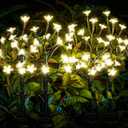 Solar Garden Lights Waterproof, Solar Outdoor Lights Decorative 4Pack, 80Led Solar Powered Flowers Garden Decor, Outdoor Fairy Lights for Yard,Pathway,Lawn,Outside,Garden Decorations (Warm White Cheery 4Pack)
