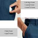 Rouen Golf Pants Men 8 Pockets Water Resistant Flat Front - 30"/32"/34" Chino Dress Pants Lightweight Stretch Casual Trousers (40W x 32L, Blue Indigo)