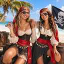 8PCS Pirate Accessories for Women Halloween Pirate Costume Accessories