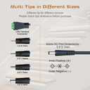 24V 1A DC Power Supply Cord 100-240V AC to DC 24 Volts with 5 Tips,for LED Strip Light CCTV Camera Bluetooth Speaker Nail Lamp Air Cleaner Massage Gun Mini Printer