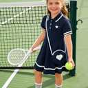 Move Dance Toddler Girl Sporty Dress Summer Clothes Kids Casual Sundress with Bag 2-7 Years (Blue)