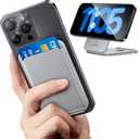 TORRAS for MagSafe Wallet, 360Spin Magnetic Stand, 18N Strongest Magnet, 3 Card Holder, Leather Minimalist Slim Wallet for iPhone 16/15/14/13/12, Samsung Galaxy & Google with Magnetic Case, Grey