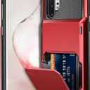 Vofolen Case for Galaxy Note 10+ 10 Plus Case Wallet 4Slot Pocket ID Card Holder Scratch Resistant Dual Layer Protective Bumper Rubber Armor Hard Shell Cover for Samsung Galaxy Note 10 Plus Red