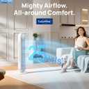 DREO Tower Fan for Bedroom, 25ft/s Velocity Quiet Floor Fan, 90 Oscillating Fans for Indoors with 4 Speeds, 4 Modes, 8H Timer, Standing Fans, Bladeless Fan, White (DR-HTF007)