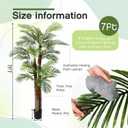 Giegxin 1 Pack 7 ft Artificial Palm Tree for Outdoor Tall Faux Tropical Triple Phoenix Palm UV Resistant Fake Plants in Pot for Outside Indoor Patio Pools Home Garden Office Porch Aesthetic Decor