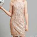 EXARUS Girls Sparkle Dress Sequin Tassel Teen Bodycon/A-Line Splice Furry Strap Graduation Dance Party Kids Cute Dresses