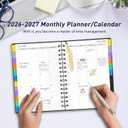 Daily Planner 2026-2027, 18-Month Weekly and Monthly Calendar Planner, January 2026 - June 2027, Planning Agenda Book with Laminated Tabs, Flexible Cover, 100GSM Thick Paper, A5 Size,Black