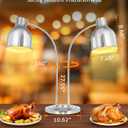 WICHEMI Food Heat Lamp, 2-Head Adjustable Heat Lamp for Food Commercial Food Warmer Lamp Stainless Steel Portable Electric Catering Heat Lamp for Parties Buffet Restaurant Kitchen, 500W Silver