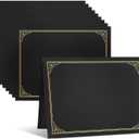SUNEE 10 Packs Black Certificate Holders, 250gsm, for 8.5x11 Award Certificates, Certificate Covers with Gold Foil Border