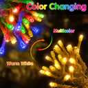 KNONEW 472FT 1200 Christmas Lights Outdoor Clear Wire Color Changing String Lights with 11 Modes & Timer Dimmable Fairy Light for Xmas Tree Roof Yard Wedding Decorations(Warm White to Multicolor)
