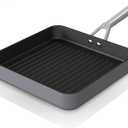 Ninja C30528 Foodi NeverStick Premium 11-Inch Square Grill Pan, Hard-Anodized, Nonstick, Durable & Oven Safe to 500F, Slate Grey (11" Grill Pan)