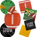 Football Party Supplies Kit for 48 Guests - Includes Large 12.5in Plates, Dessert Plates and Napkins - for Football Birthday and Tailgate Party Decorations