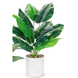 Fake Plants Artificial Tropical Plants Indoor in White Pot for Home Office Desk Accessories Bathroom Sage Green Decor 1 Pack Only 