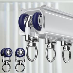 Ceiling Curtain Track, Heavy-Duty Curtain Tracks Ceiling Wall Mount for Curtains Ceiling Mounted Curtains Rod Track System with Roller Hooks Sliding Curtains Tracks Rails Set, White (6FT-9FT)