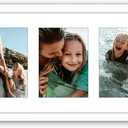 Americanflat 5x7 Picture Frame Collage with Polished Plexiglass - Fits Three 5x7 Photos or Use as One 10x20 Picture Frame - Signature Collection - Collage Frames for Wall Display - White