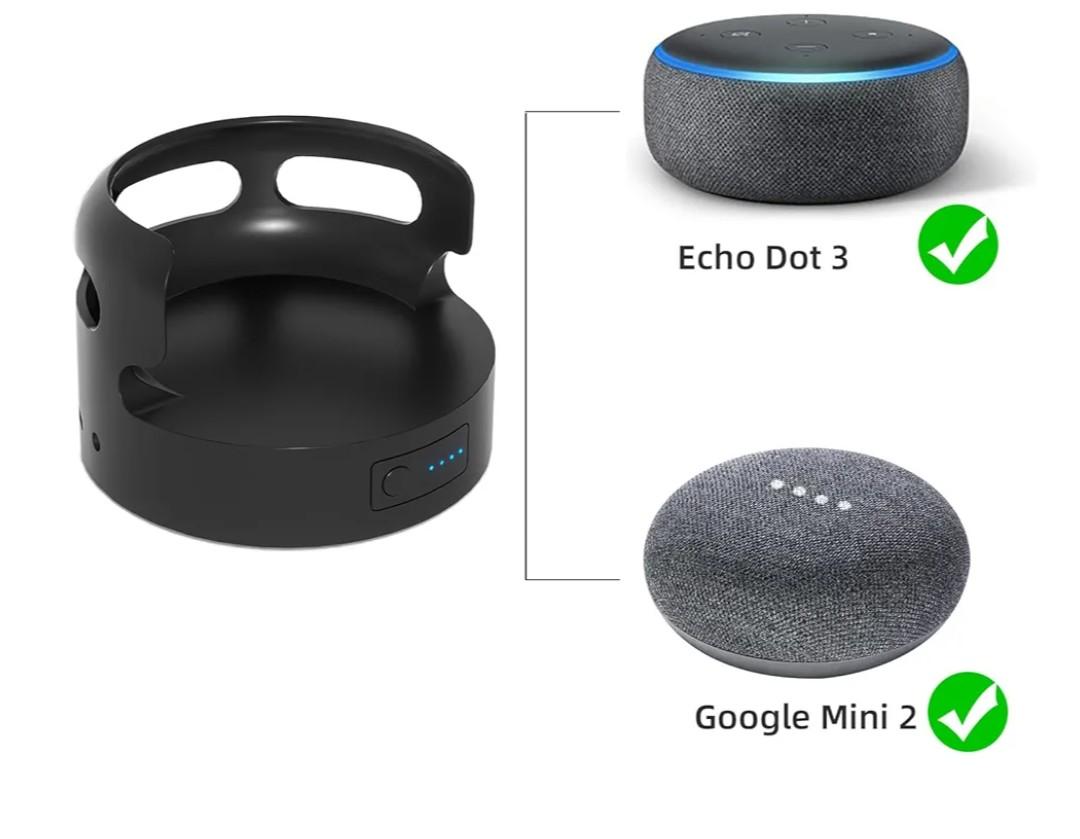 Echo Dot 3 Battery Base, Portable Dot 3rd Gen & Mini 2 Battery Base, 10400 mAh 16 Hours Work Time, Black(not Including dot Speaker)