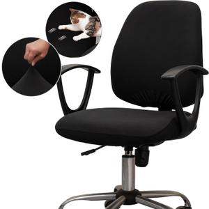 Melaluxe Computer Office Chair Covers, Protective & Stretchable Universal Chair Cover, Stretch Rotating Chair Slipcover (Black)
