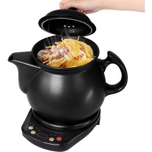 Electric Chinese Medicine Cooking Pot, 5L Household Ceramic Pot Multifunctional Cooker for Herbal Tea, Soup, Stew, Porridge, Black Electric Herbal Cooking Pot