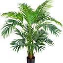 Worth Garden 4ft Artificial Areca Palm Plant, Fake Cane Palm Silk Tree Indoor Outdoor, Dypsis Lutescens, 47in Realistic Faux Silk Plants for Office Decoration