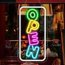 inShareplus 16.2"x 9.1" Super Bright Open Sign, Adjustable Neon Open Sign, Signs for Business Window, Powered by USB with ON/OFF, for Stores, Restaurant Bar Hotel Wall (Vertical)