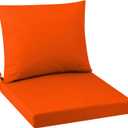 Outdoor Seat Cushion Set 19 x 19 In, Water-Resistant & Fade-Resistan, Patio Furniture Cushions with Removable Cover Deep Seat & Back Cushion with Handle and Adjustable Straps for Chair Sofa,1PC