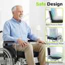 Wheelchair Cushions, Bed Sore Cushion 2-Piece Set - Wheelchair Lumbar Pillow,Gel Infused Seat Cushion, 18”x16” for Sciatica, Back & Coccyx Pain，Bedsore Pressure Relief, with Anti-Slip&Washable Cover