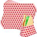 JarThenaAMCS 150 Sheet Valentine's Day Heart Wax Paper Pink Red Love Food Wrapping Tissue Paper Deli Paper Basket Liners Parchment Paper For Home Kitchen Restaurant Baking,8.3 x 9.8 Inch