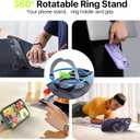 QTlier case for iPhone 14, 360 Rotatable Ring Stand, Raised Camera Frame, Shockproof with MagSafe Lilac
