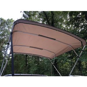 Replacement Bimini Top Canvas with Boot, Beige, 9' Long x 8.5' Wide, 16oz, by Cypress Rowe Outfitters, 4 Bow, fits 97-103" Wide