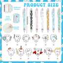 36 Pcs Dental Hygienist Appreciation Gift Nurse Week Teeth Gifts Bulk Include Ballpoint Pens ID Badge Holder Sticky Notes for Nurse Hygienist Office Coworker Doctor Graduation Accessories Favors
