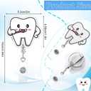 Geyoga 12 Pcs Dental Badge Reel Dental Hygiene Appreciation Gifts Tooth Shaped Badge Holder Retractable with ID Clip for Nurse Week Coworker Office Hygiene Hygienist School Student Friend Graduation