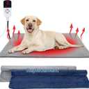 Dog Heating Pad Outdoor, Heated Dog Bed Indoor for Cats, Warming Electric Pet Heating Pad Temperature with Timer, Waterproof Heated Pet Mat with Chew Resistant Cord, for Puppy Kitten, 28 * 18 in