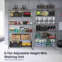 YNN Storage Shelves,2100Lbs 6 Tier Heavy Duty Metal Rolling Shelving Unit with Wheels & 8 Hooks, Adjustable Garage Wire Rack for Kitchen, Bathroom,Industrial,Pantry(36" W x 14" D x 72" H,Black)