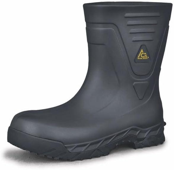 ACE Unisex Slip-Resistant Work Boots - Water-Resistant, Non-Slip Industrial Safety Boots for Men & Women with Soft Toe or Composite Toe - Bullfrog Pro II, 13 Women/11 Men, Black Pro (Ct)