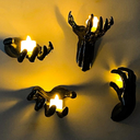 Halloween Decor Indoor, 4 Packs Creepy Reaching Hands with LED Candles, Life-Sized Gothic Wall Decor for Horror, Spooky Halloween Decorations for Home, Party, Goth & Dark Academia Style