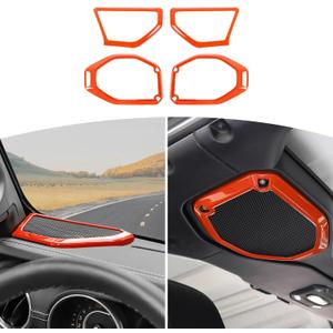 RT-TCZ for Jeep JL A Pillar Top Roof Speaker Trim Cover for Jeep Wrangler JL JLU Gladiator JT 2018-2023 Orange Interior Accessories 4pcs
