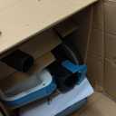 Amazon Basics Upright Bag less Vacuum Cleaner for Carpet and Hard Floors, Washable Filter, Crevice and Upholstery Tools, Detachable Handle, Lightweight, 1.7L Dust Cup, 25ft Cord, Black/White