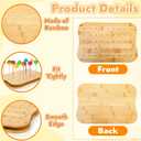 2 Pack Bamboo Skewer Holder, 90 Holes Fruit Kabobs Cocktail Pick Stand, Appetizer Food Display Serving Curved Board for Party, Buffet, Catering Event