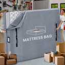 Mattress Bags for Moving and Storage, BETU Queen Mattress Protector Waterproof Mattress Cover with 8 Heavy Duty Handles and Zipper Extra Thick Moving Supplies for Bed Reusable (82x62x13.5 Grey)