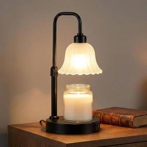 DomeStar Flower Candle Warmer Lamp, Adjustable Height Wax Melting Unique Lamp with Timer & Dimmer, Vintage Bedroom Decor for Scented Jar Candles - Ideal for Housewarming Birthday Valentine's Day Gifts