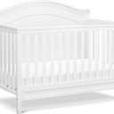 Davinci Charlie 4-in-1 Convertible Crib - GREENGUARD Gold Certified - Converts from Baby Crib to Toddler Bed, Daybed, and Full-Size Bed Effortlessly - 4 Adjustable Heights - Wooden White Baby Bed