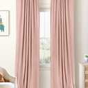 100% Blackout Shield Linen Blackout Curtains for Bedroom 84 Inches Long, Back Tab/Rod Pocket Living Room Drapes, Thermal Insulated Blackout Curtains 2 Panels Set, 50" W x 84" L, Blush Pink