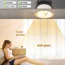 Adetu 3 Inch 5CCT Anti-Glare LED Downlight with Junction Box, 2700K/3000K/4000K/5000K Selectable, CRI90+, 12W COB, 1160LM, IP65 Waterproof, Dimmable-ETL and Energy Star Certified (White,12 Pack)